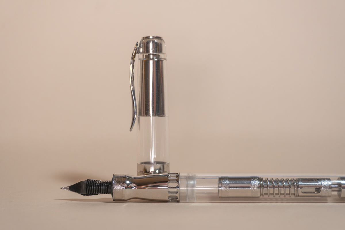 Pre-Owned Pineider Mystery Filler Demonstrator - Sugar White - Medium Quill Nib