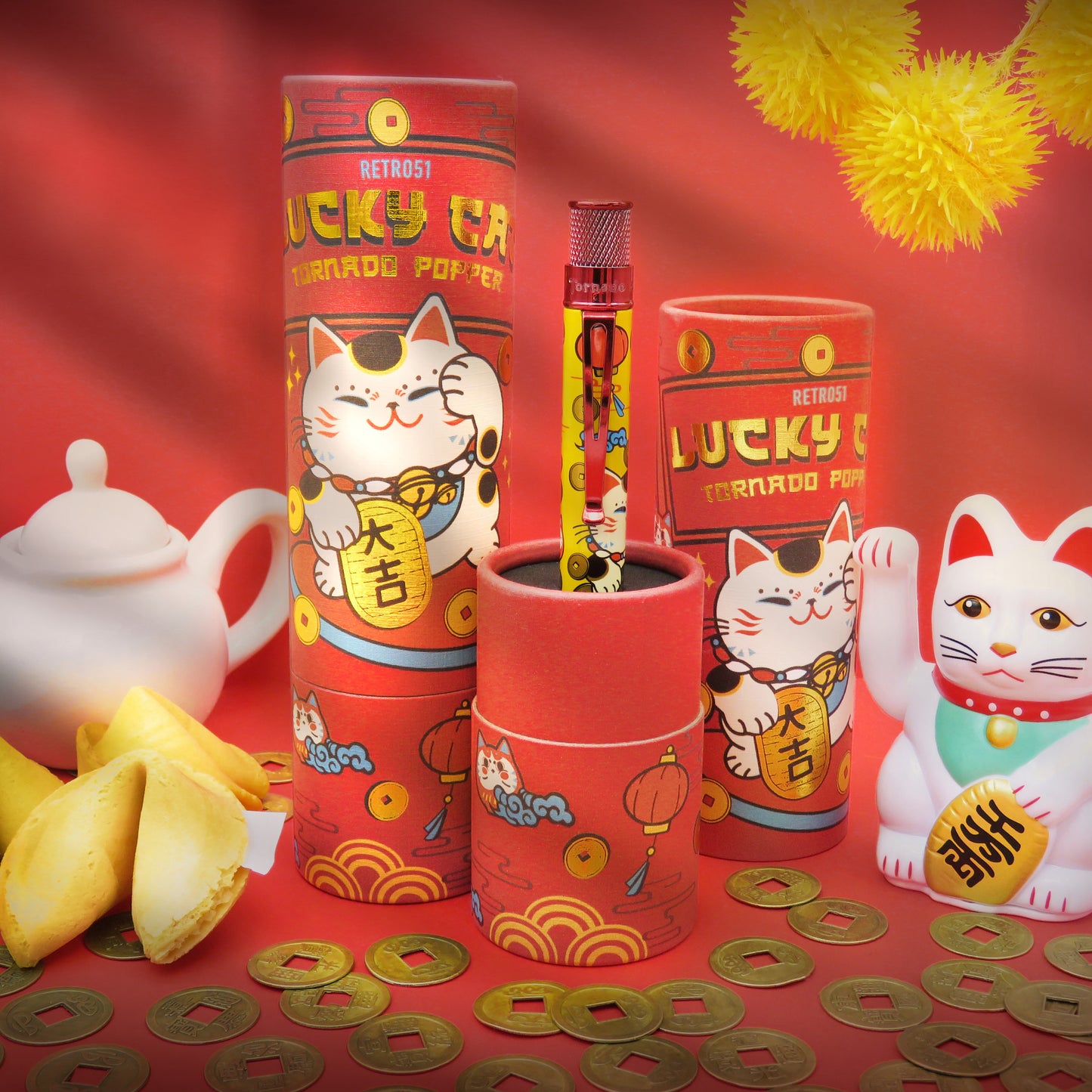 Retro 51 Collection Tornado Popper Rollerball - Lucky Cat  #596 Open Tube