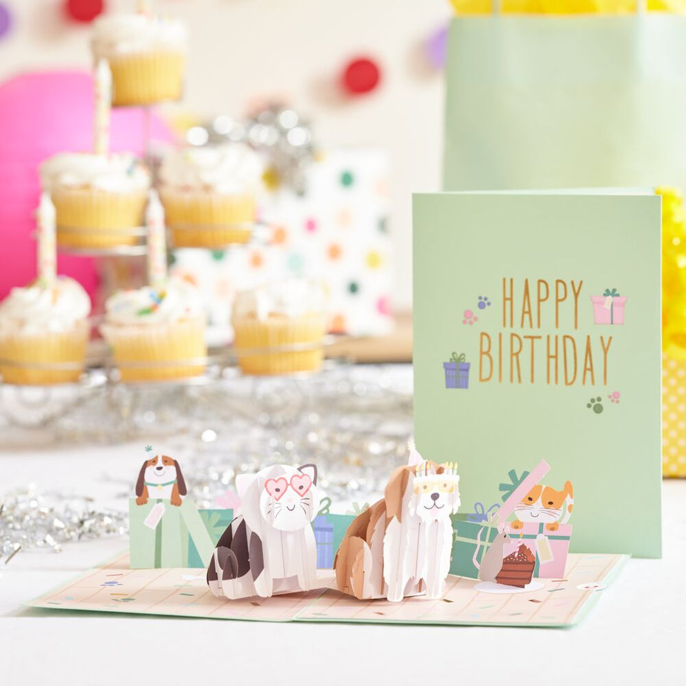 Lovepop Pop-Up Card - Birthday Cats and Dogs