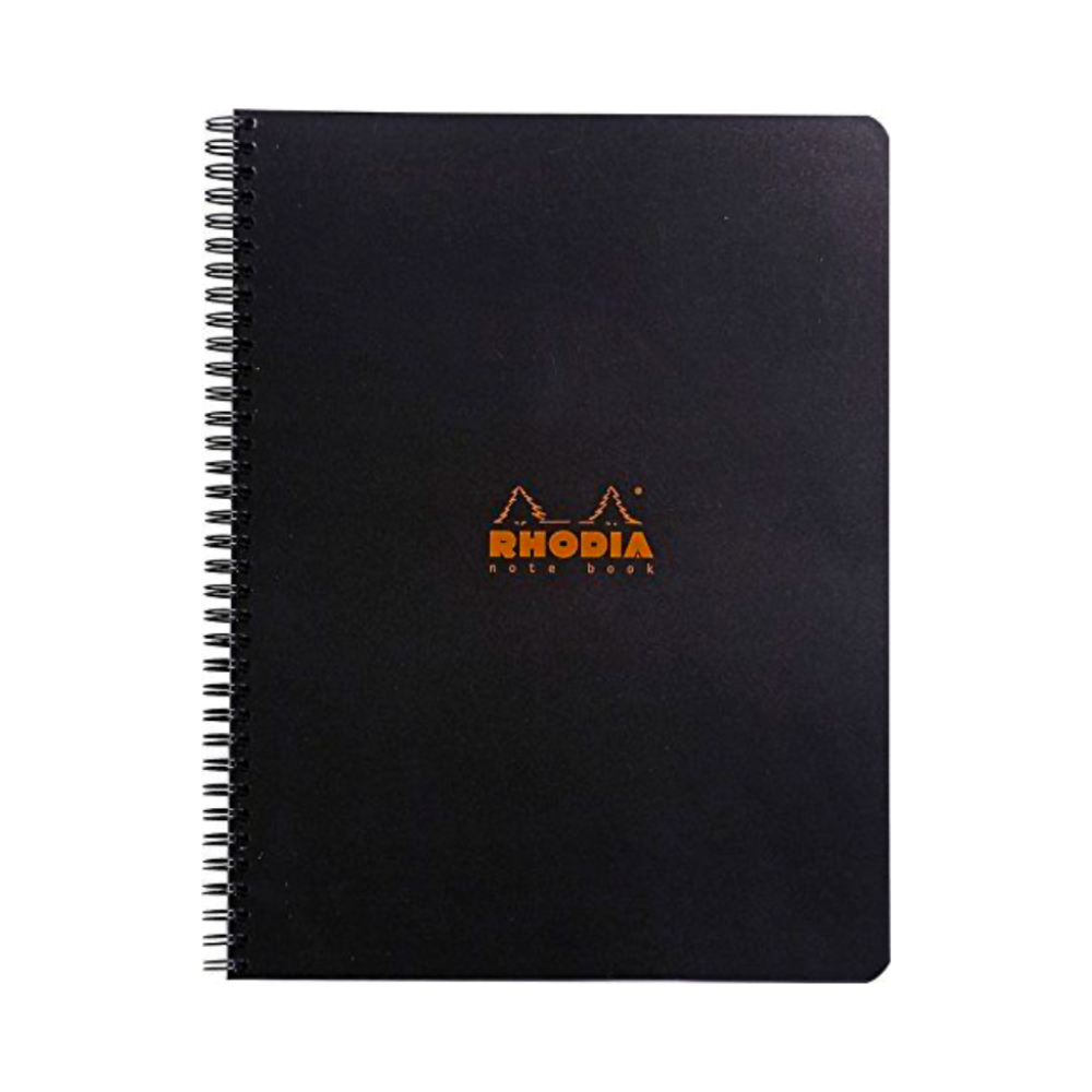 Rhodia #19 Wirebound A4+ Lined with Margin Notebook - Black