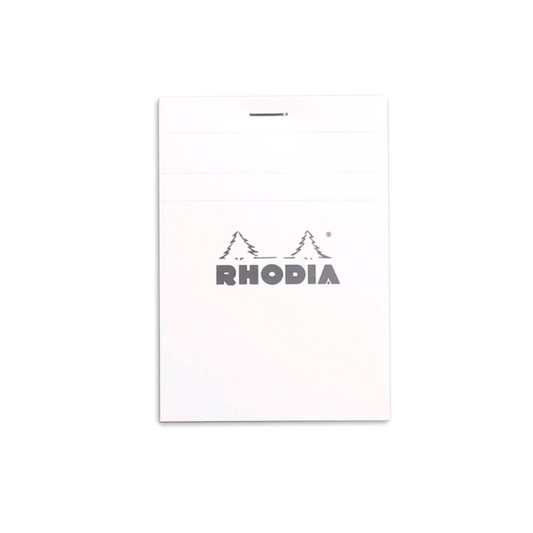 Rhodia #11 Top Staplebound Graph A7 Notepad - Ice White