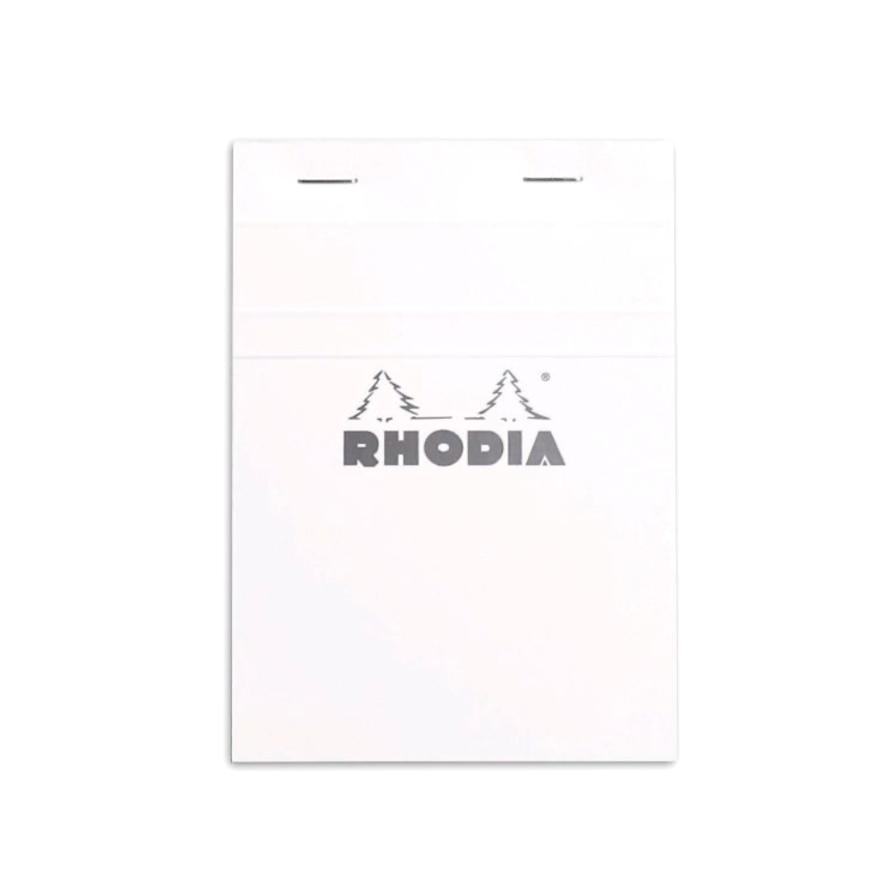 Rhodia #13 Top Staplebound Graph A6 Notepad - Ice White