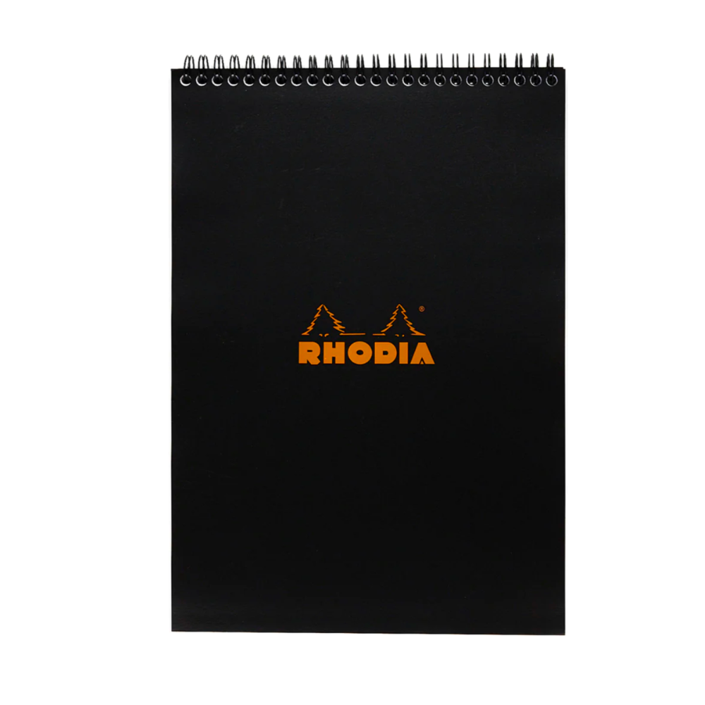 Rhodia #18 Top Wirebound Lined A4 Notepad - Black