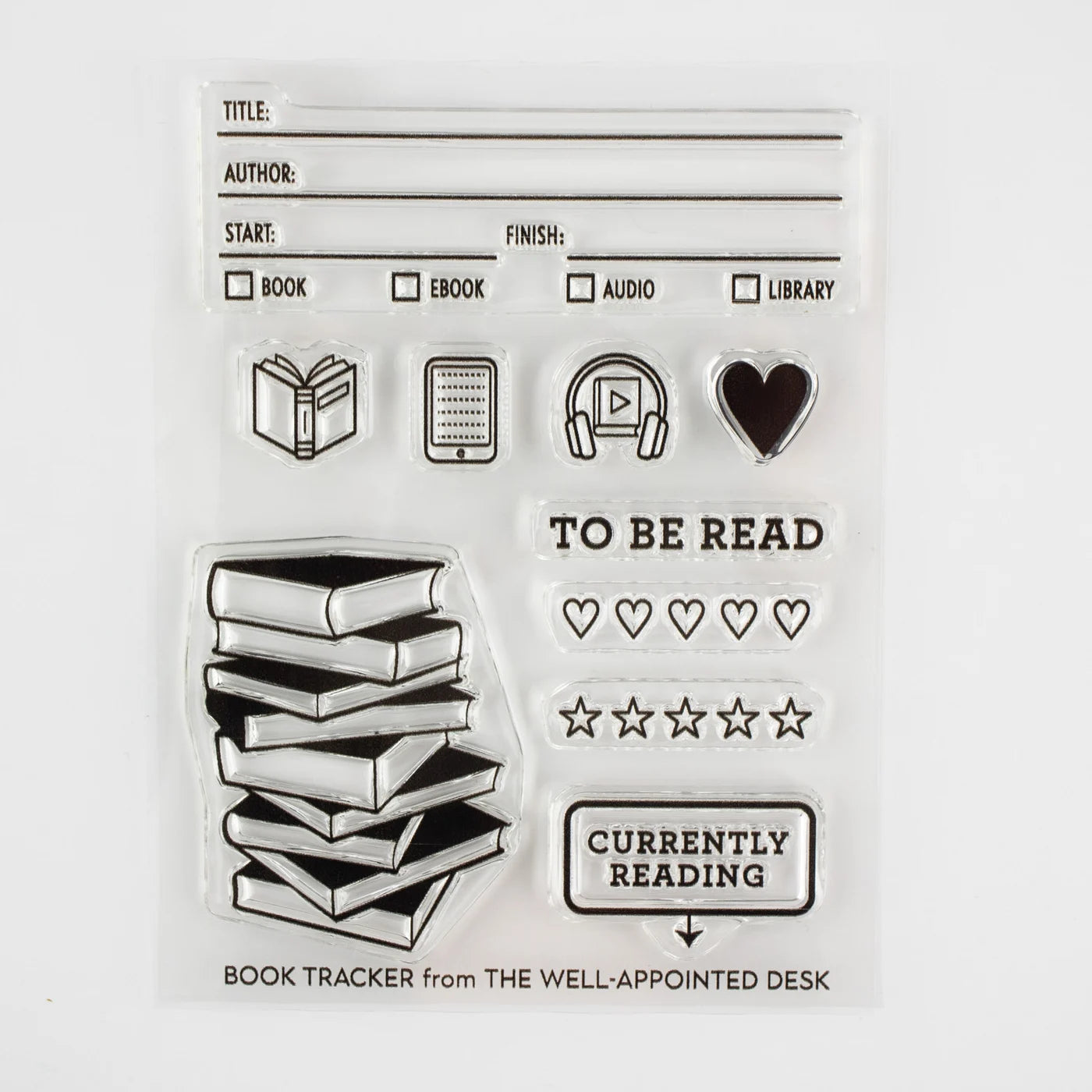 Well Appointed Desk Clear Stamp Set - Book Tracker (10 Designs)