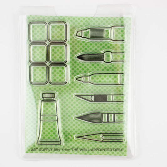 Well Appointed Desk Clear Stamp Set - Art Supply Bin (8 Designs)