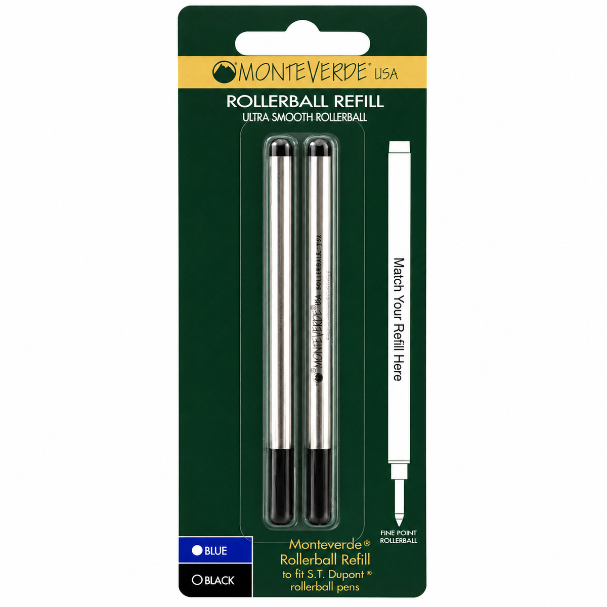 S.T. Dupont Rollerball Refill by Monteverde USA® - Black Fine