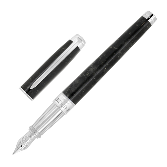 S.T. Dupont Line D Eternity Fountain Pen - Popote Black with Palladium Trim