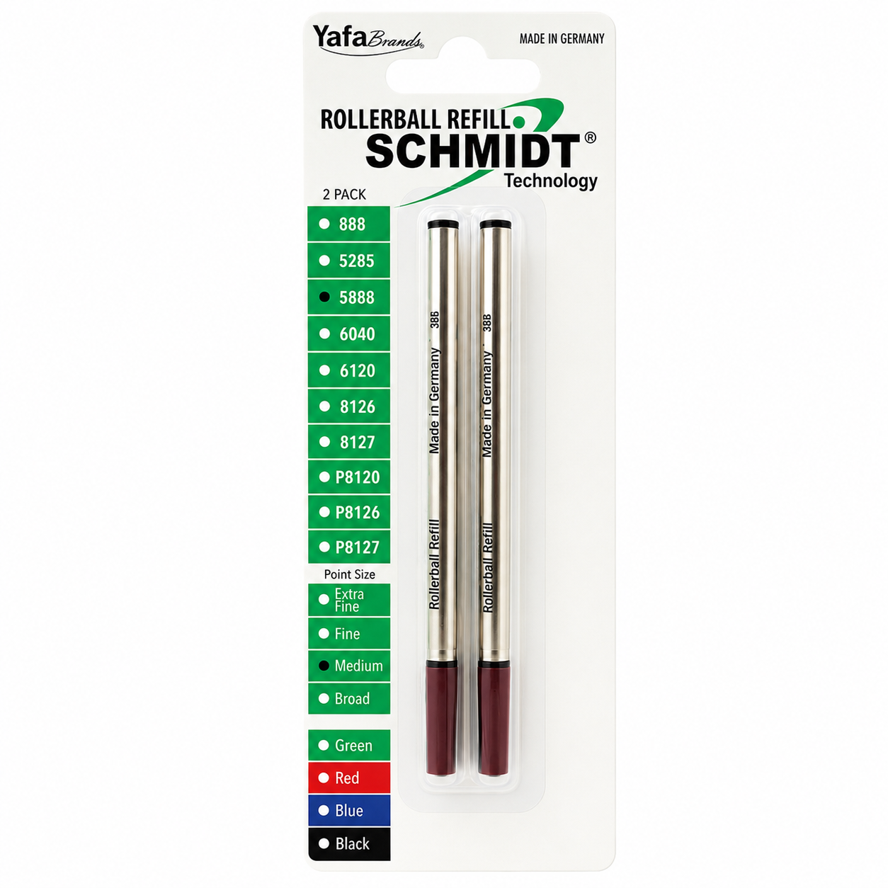 Schmidt 5888 Metal Rollerball Refills - Black