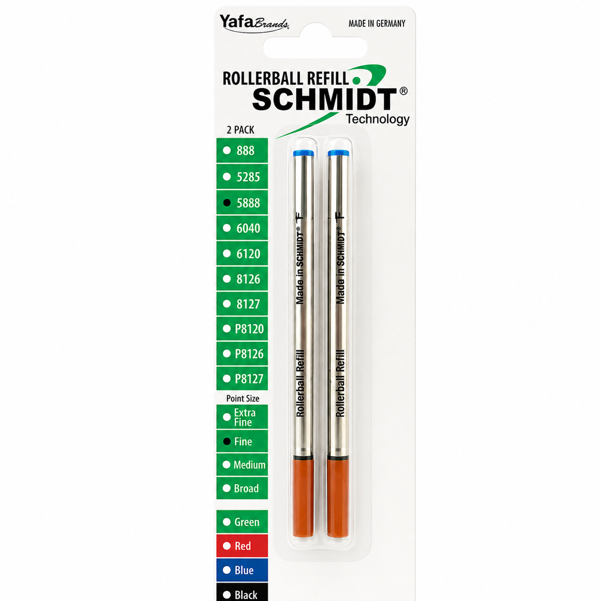 Schmidt 5888 Metal Rollerball Refills - Blue