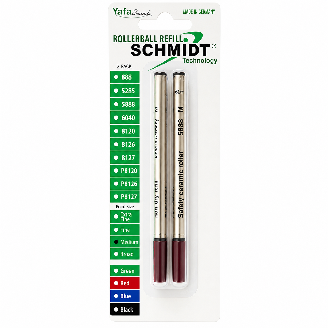 Schmidt Ceramic Rollerball Refill - Black (2ea)