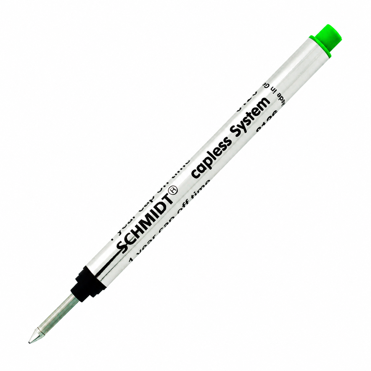 Schmidt Long Capless Rollerball Refills - Green (Fine-.6mm)