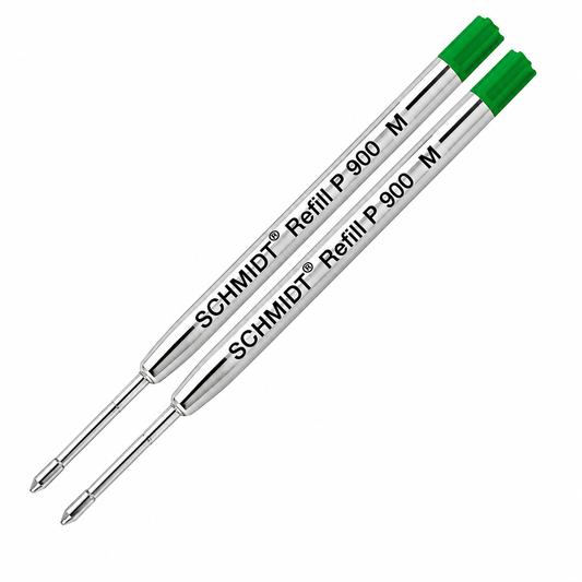 Schmidt P900 Parker Style Ballpoint Refills - Green Medium (2ea)