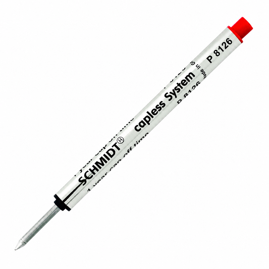 Schmidt Short Capless Rollerball Refills - Red (Fine-.6mm)