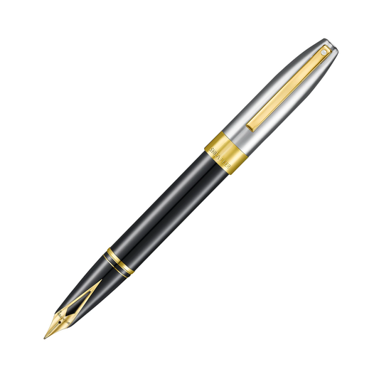 Sheaffer Legacy 14K Fountain Pen - Bi-Color Black/Chrome with Gold Trim
