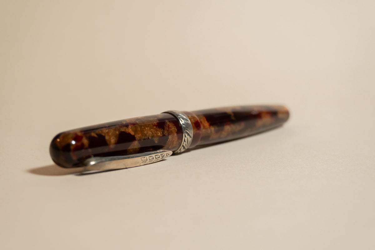Pre-Owned Stipula Etruria Amber Fountain Pen - Medium