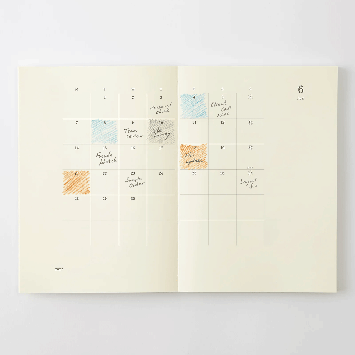 Midori 2027 MD Product Notebook Diary - A4 Thin Size