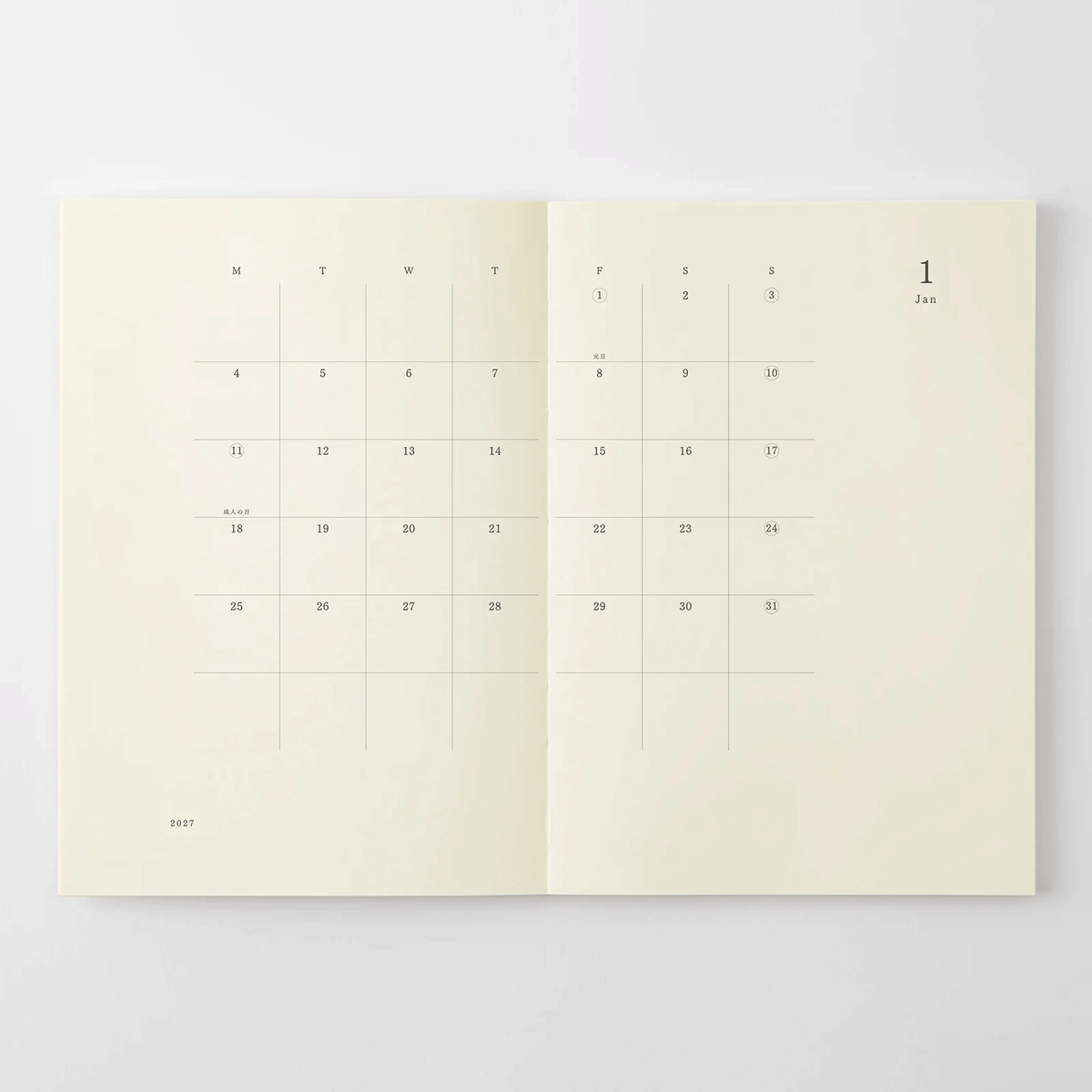 Midori 2027 MD Product Notebook Diary - A4 Thin Size
