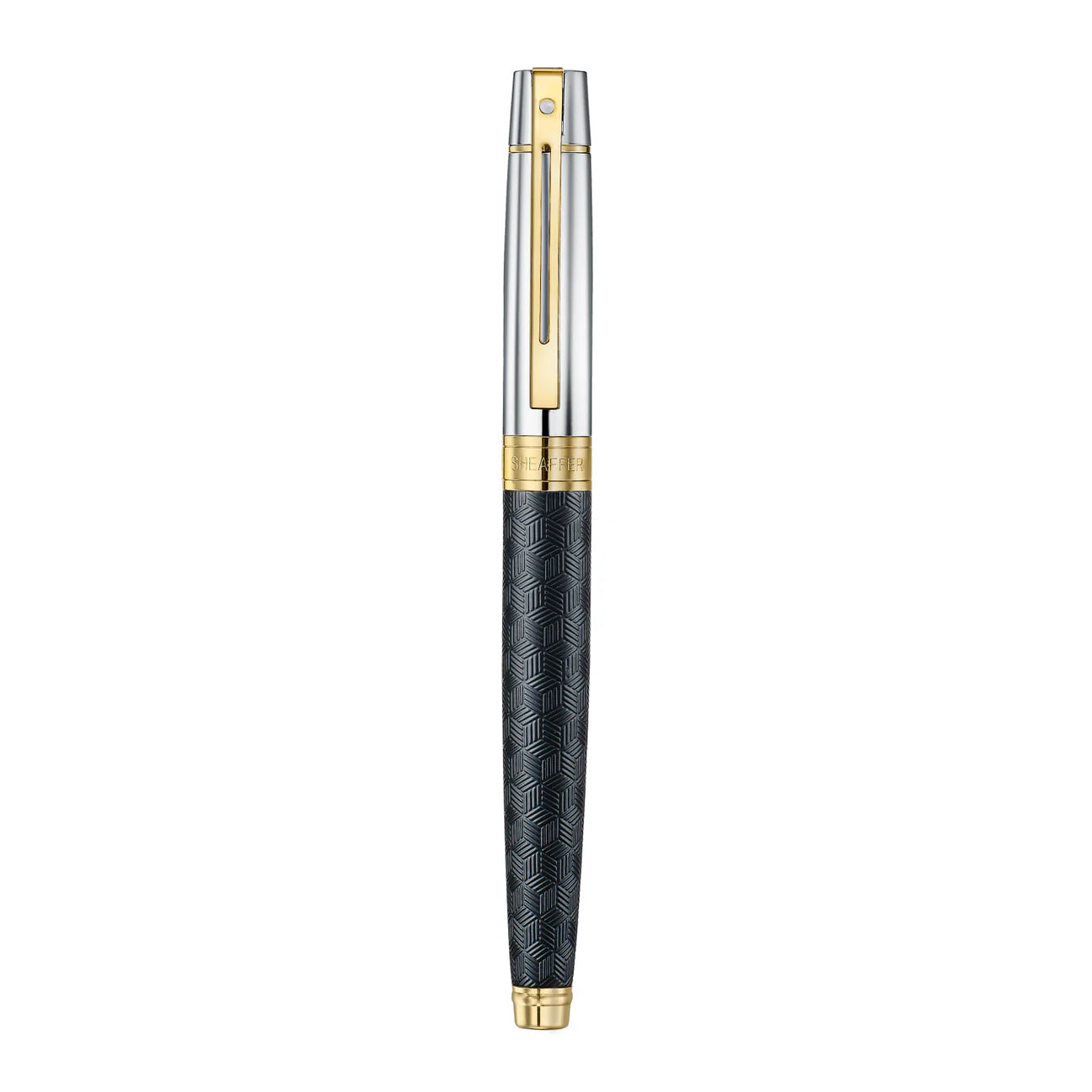 Sheaffer 300 Rollerball - Engraved Black with Chrome Cap and Gold Trims
