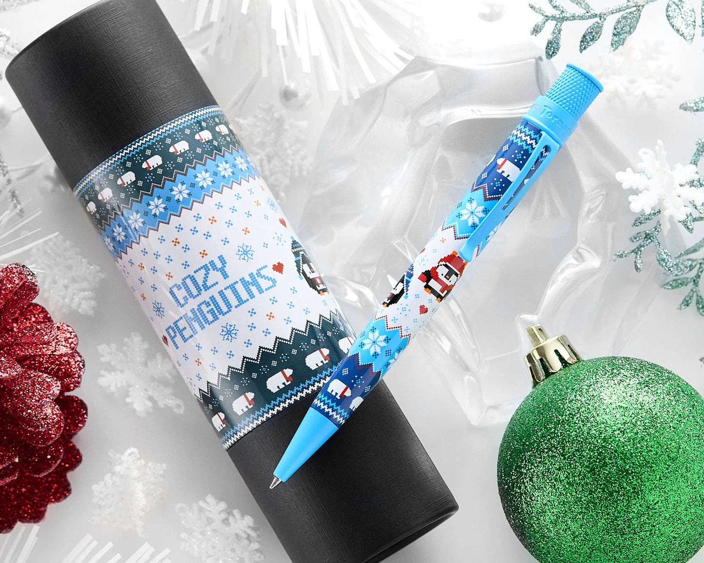 Retro 51 Collection Tornado Rollerball - Cozy Penguins (Goulet Pens Exclusive)- Open Tube