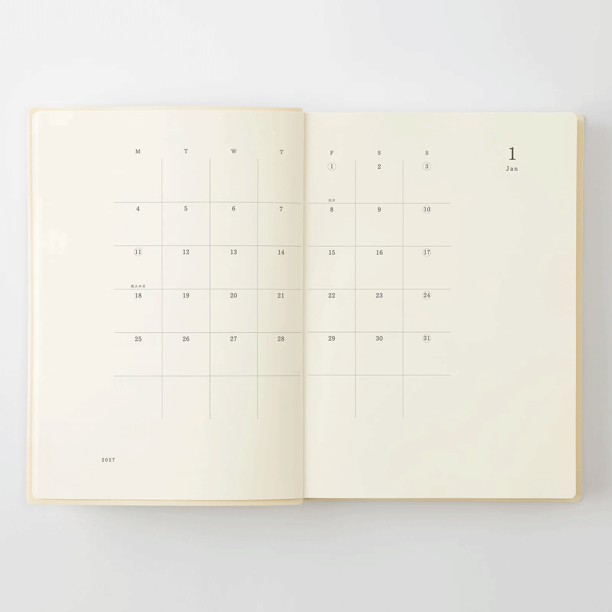 Midori 2027 MD Product Notebook Diary 1 Day 1 Page - A5 Size