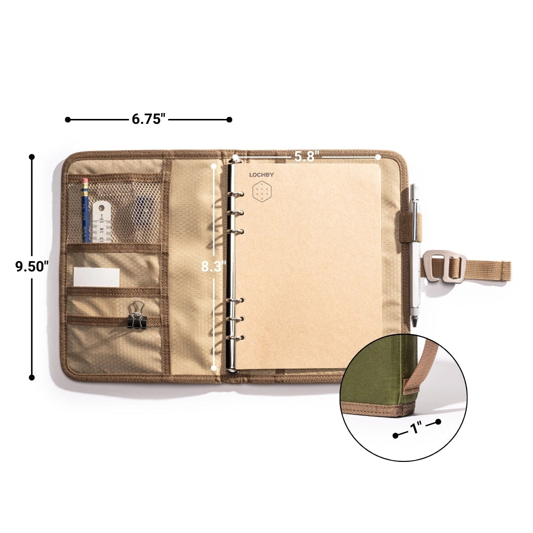 LOCHBY A5 6-Ring Field Binder - Olive