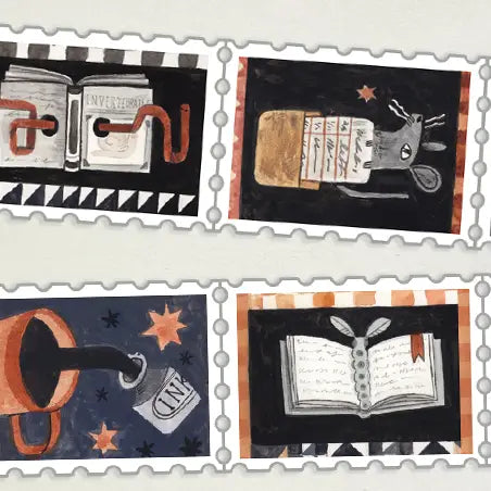 Shelly Couvillion Stamp Washi Tape - Dark Library