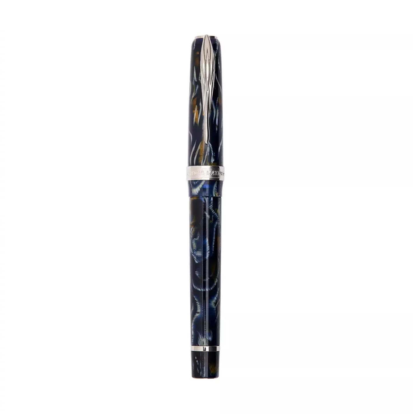 Pineider Antichi Materiali Wilde Blue Fountain Pen Palladium Trim