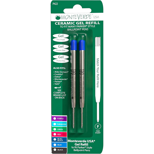 Parker Capless Gel Refill by Monteverde USA® - Blue (2 ea)