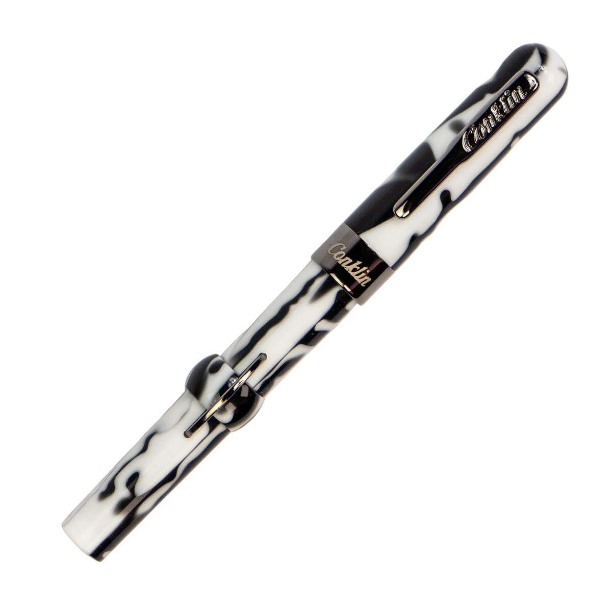 Conklin Mark Twain Crescent Fountain Pen - Black & White