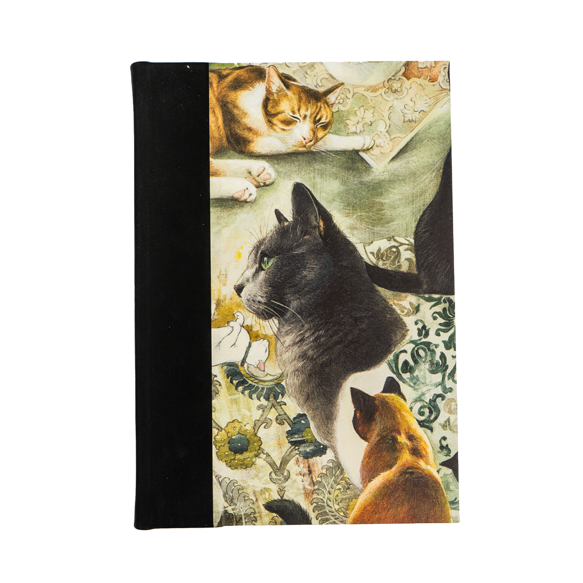 Bomo Art A5 Leather Bound Blank Journal - Cats