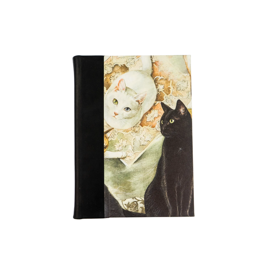 Bomo Art B7 Leather Bound Blank Journal - Cats