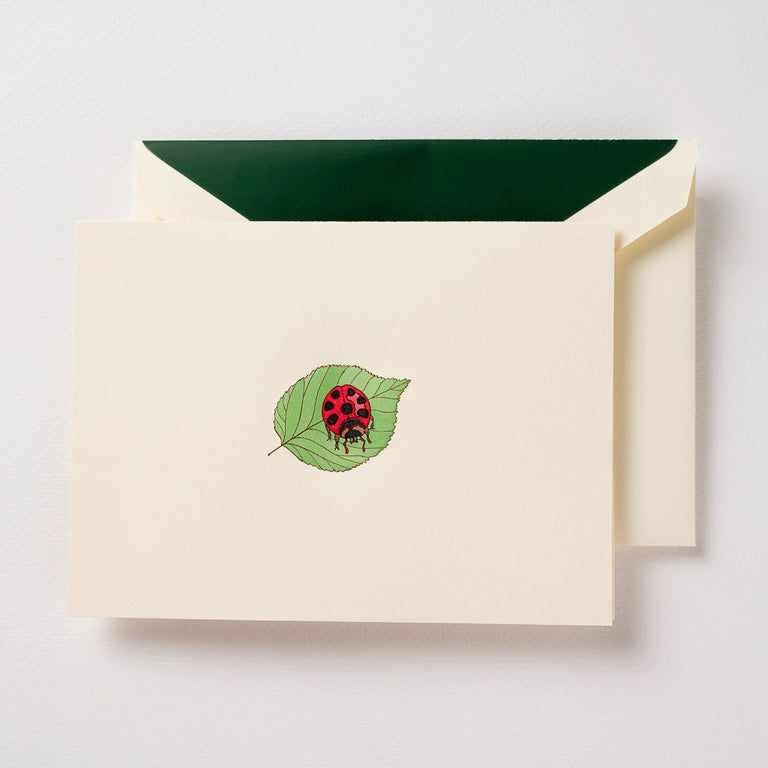 Crane Ladybug on Leaf Note (10 ea)