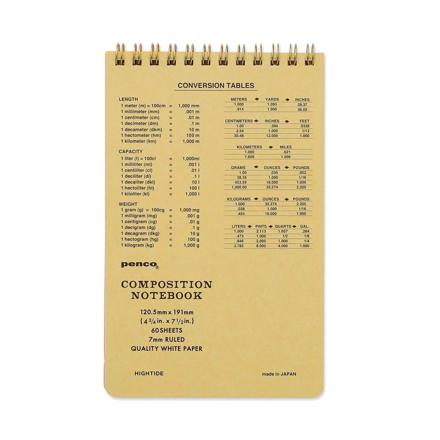 Hightide PENCO Coil Notepad - Yellow