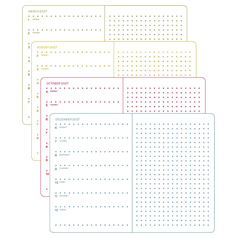 Leuchtturm1917 2027 A5 Medium Weekly Planner & Dotted Notebook - Colorful Seasons: Autumn