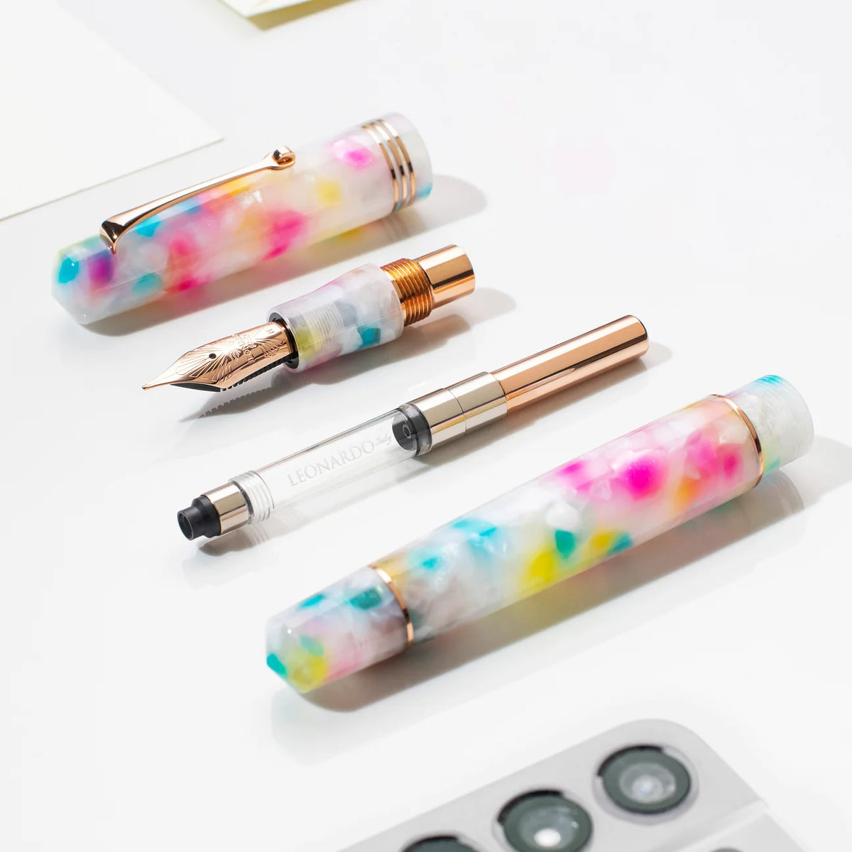 Leonardo Momento Zero Fountain Pen - Confetti with Silver Trim