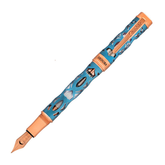 Conklin Endura Deco Crest Fountain Pen - Demo Blue Rosegold (Discontinued)