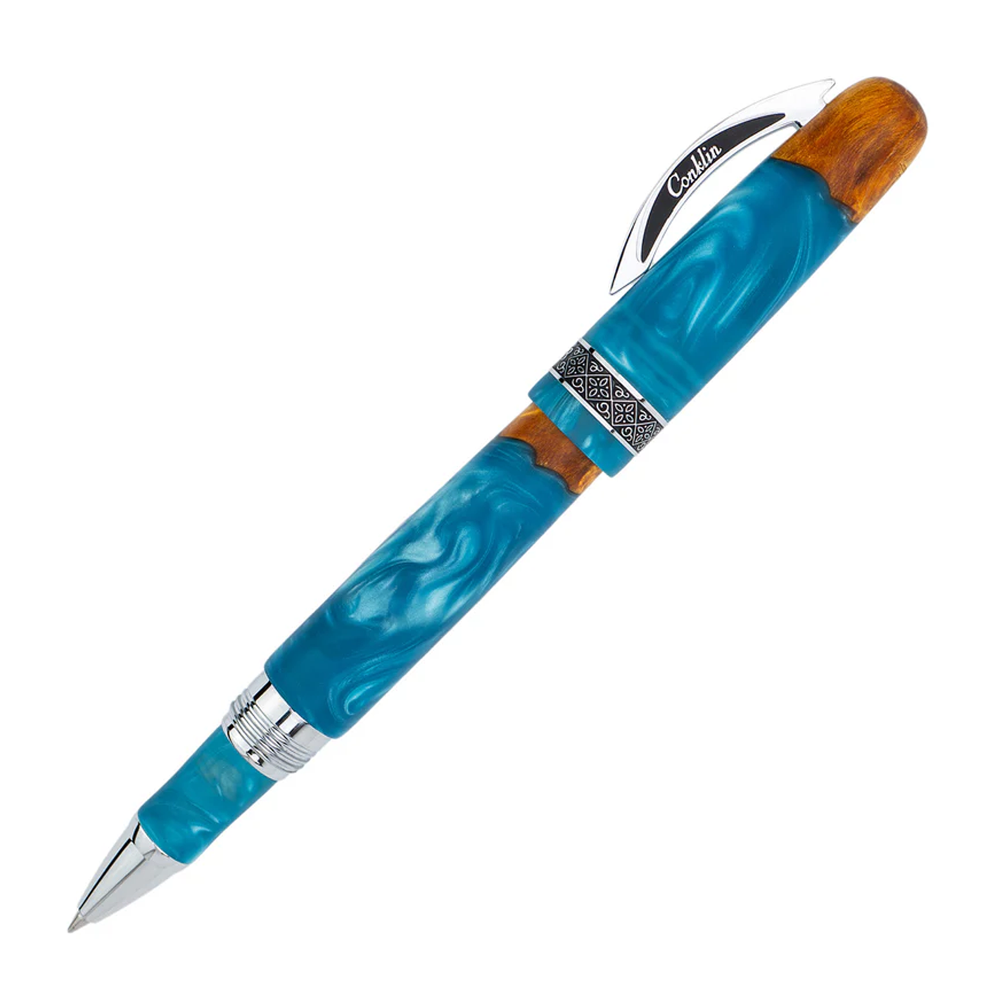 Conklin 1898 Spectra Fusion Rollerball - Blue with Chrome Trim (Limited Edition)