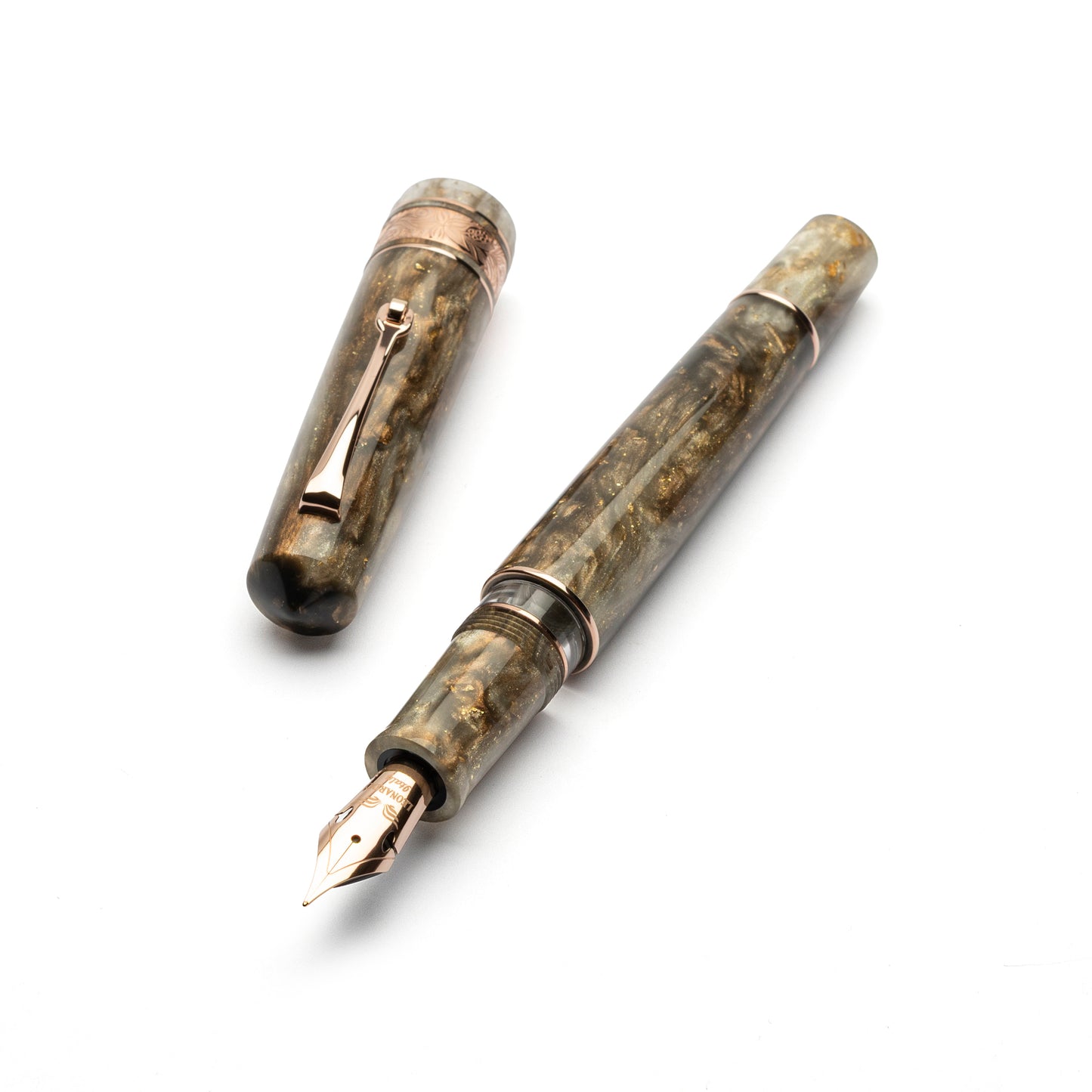 Leonardo Momento Zero Grande 2.0 The Power of Flowers Fountain Pen - Cosmos with Rose Gold Trim