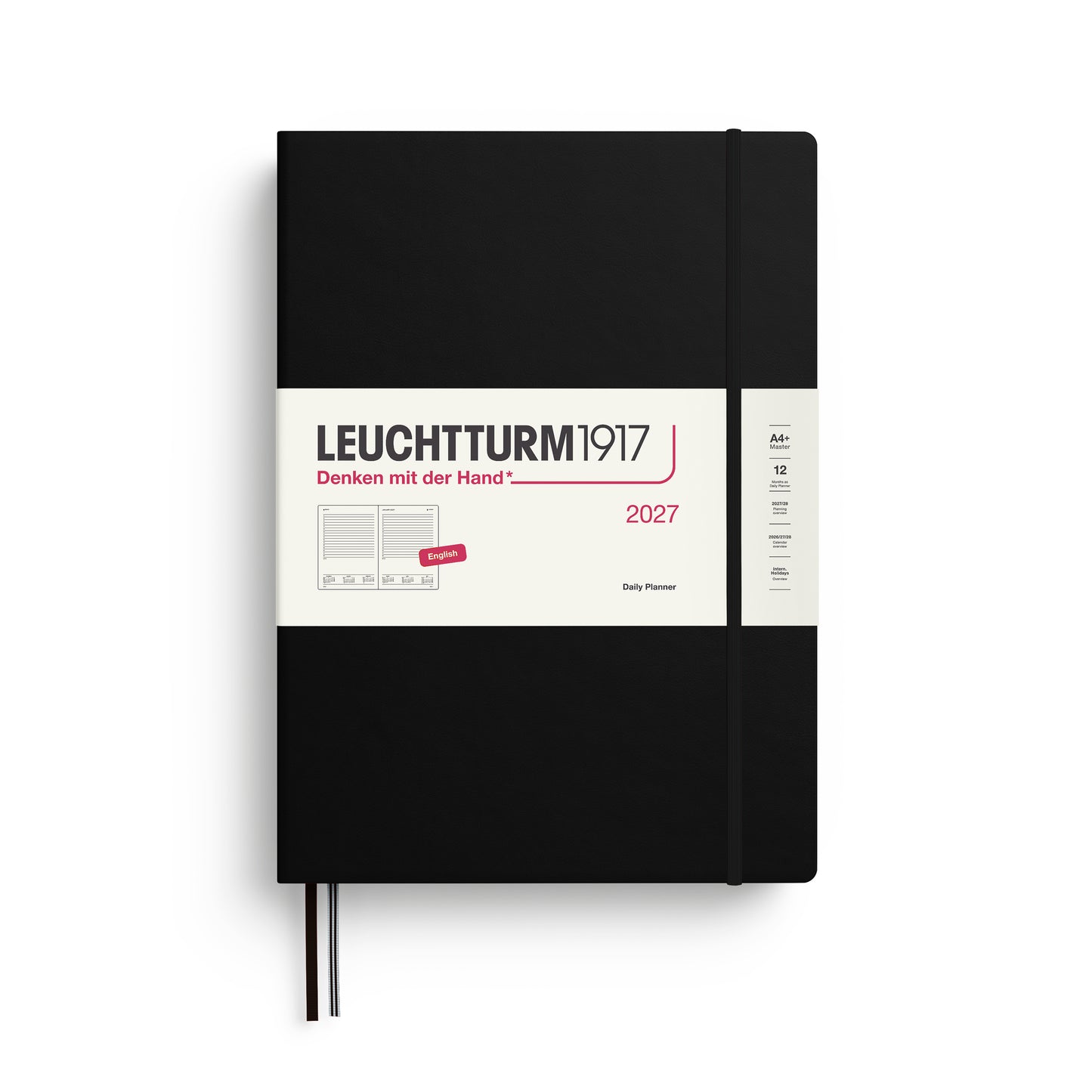 Leuchtturm1917 2027 A4+ Master Hardcover Daily Planner - Black