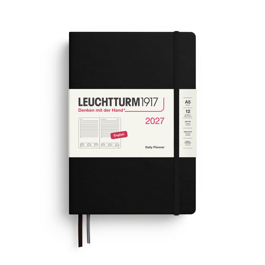 Leuchtturm1917 2027 A5 Medium Hardcover Daily Planner - Black