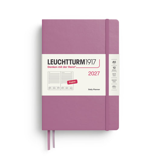Leuchtturm1917 2027 A5 Medium Hardcover Daily Planner - Dusty Rose