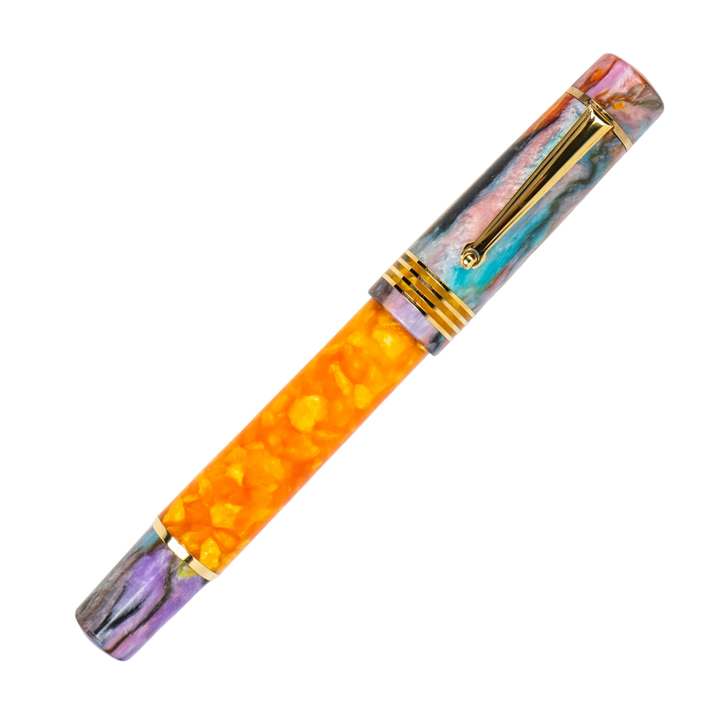 Delta DV Original Mid-Size Fountain Pen - Orange/Primary Manipulation 4.5 (Limited Edition 88)