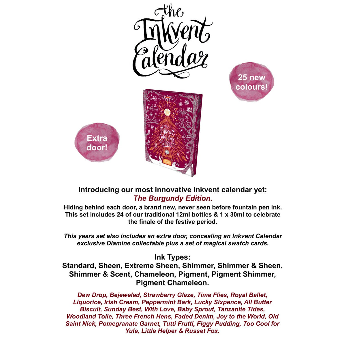 Diamine Inkvent Calendar (2026 - Burgundy Edition)