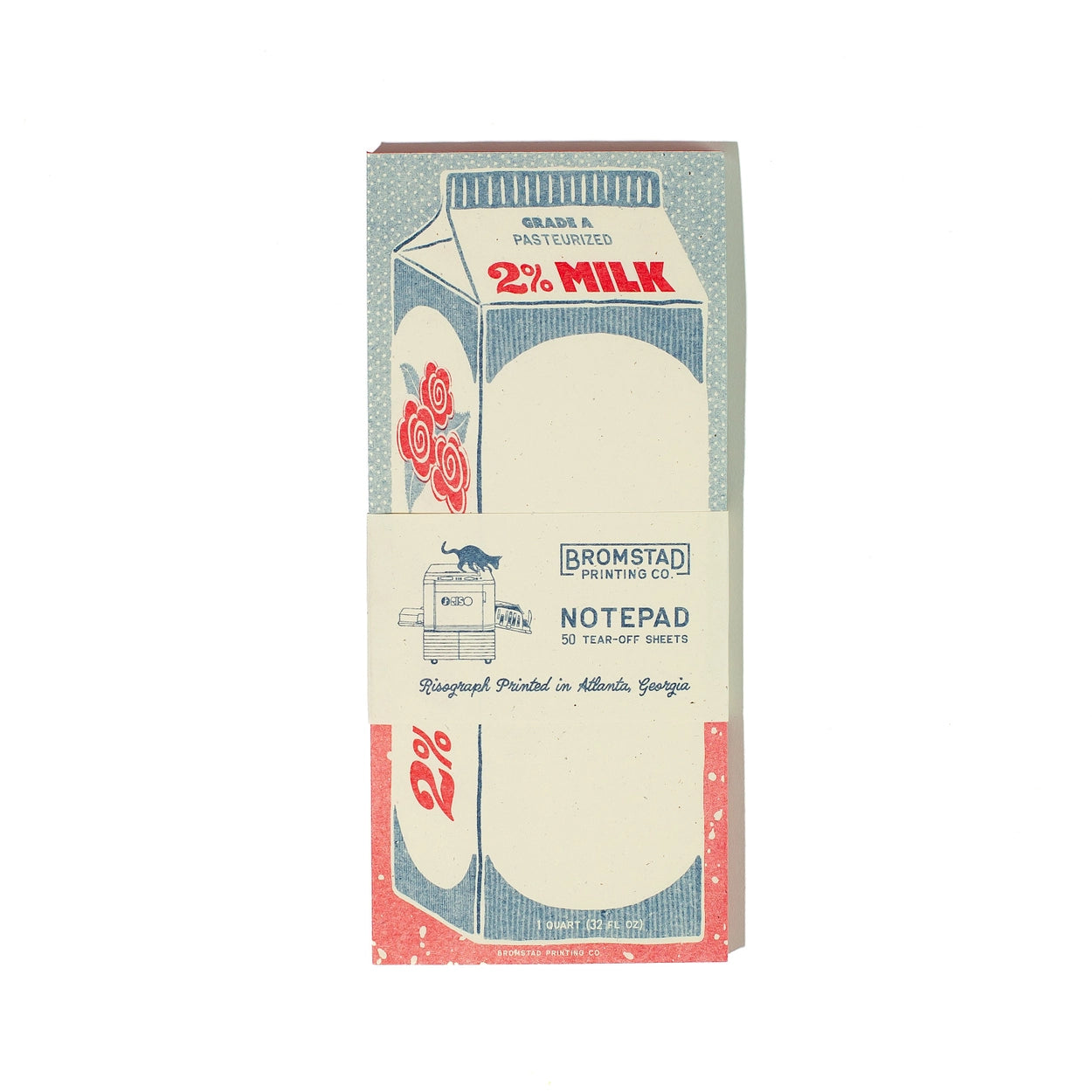 Bromstad Printing Risograph Notepad - 2% Milk
