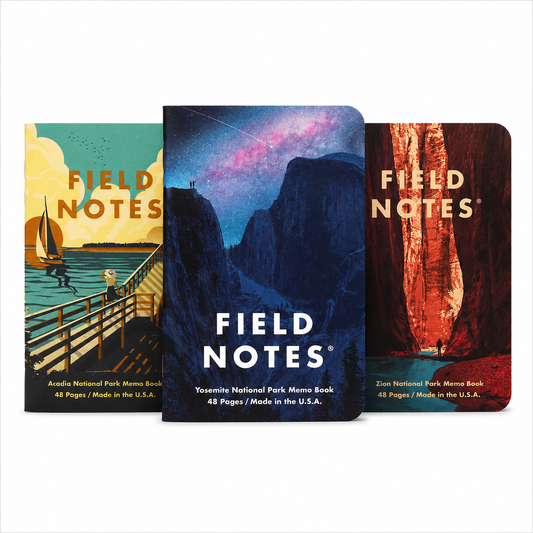 Field Notes Notebook - National Parks Series A: Yosemite, Acadia, Zion (3-Pack)