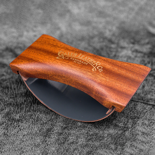 Galen Leather Wooden Rocking Ink Blotter - Mahogany