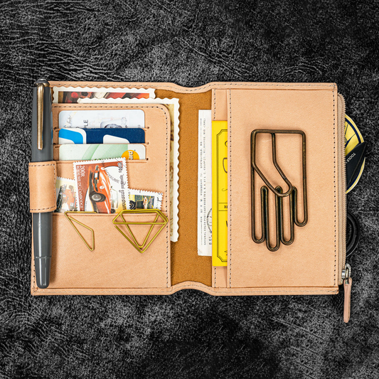 Galen Leather Wallet Insert for Traveler's Notebook Passport Size - Undyed