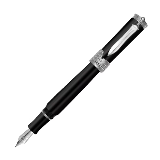 Stipula Gladiator Fountain Pen - Black with Palladium Trim
