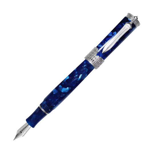 Stipula Gladiator Fountain Pen - Blue Cuma with Palladium Trim