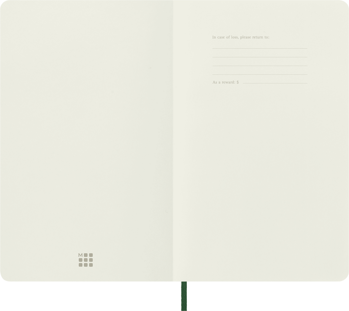 Moleskine Large Softcover Classic Plain Notebook - Myrtle Green
